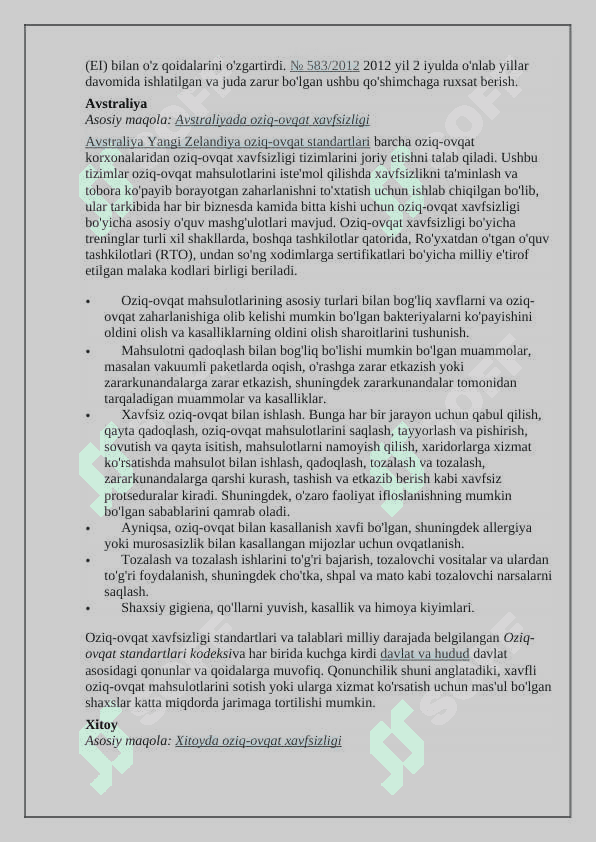 Oziq-ovqat xavfsizligi qishloq xo`jaligini rivojlantirish 5