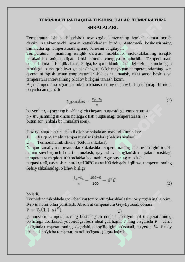 Temperaturani o’lchash 2