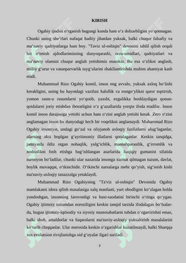 Ogahiy lirikasi va ijodi 3