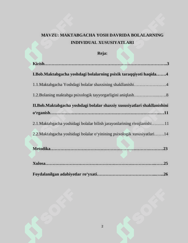 MAKTABGACHA YOSH DAVRIDA BOLALARNING INDIVIDUAL XUSUSIYATLARI 2