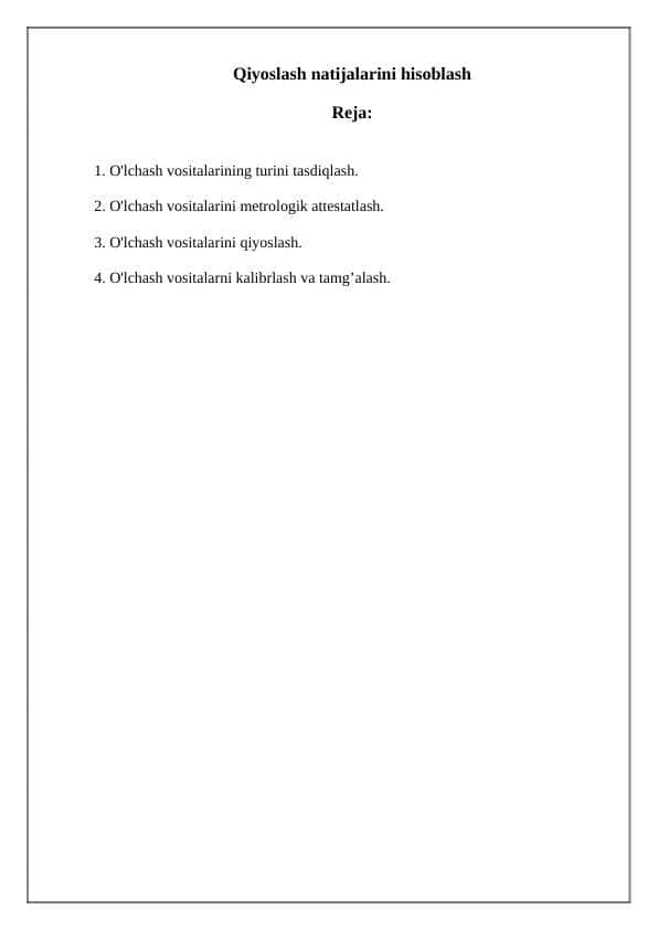 Qiyoslash natijalarini hisoblash 1