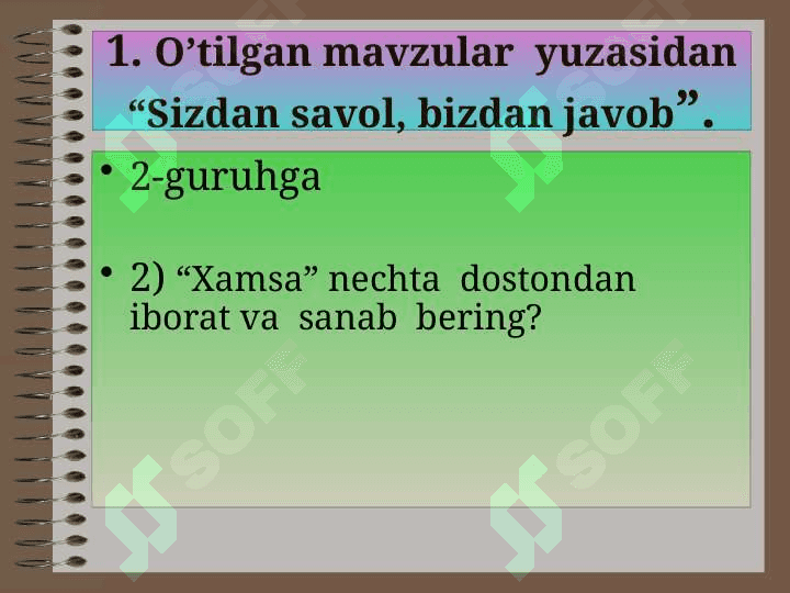 Maqsud Shayxzodaning “Mirzo Ulug’bek” dramasini mustahkamlash 6