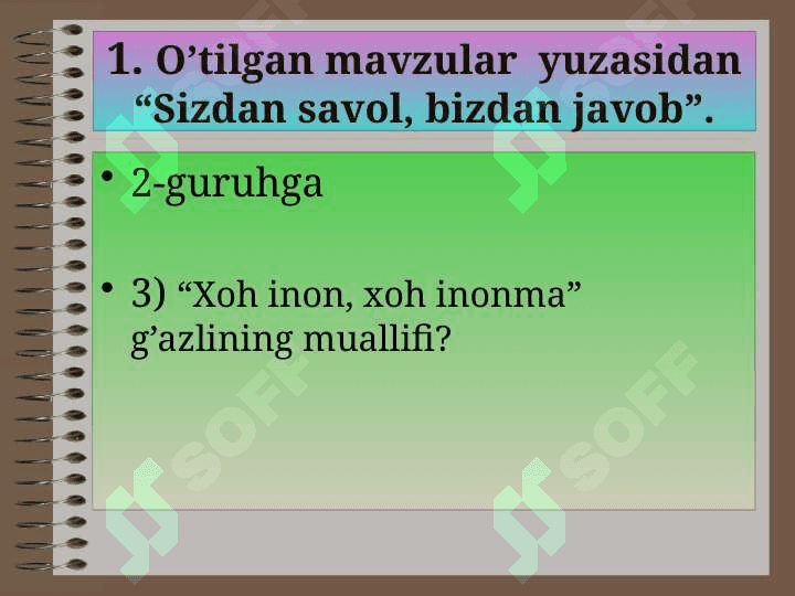 Maqsud Shayxzodaning “Mirzo Ulug’bek” dramasini mustahkamlash 7
