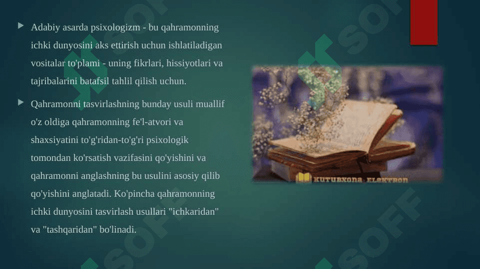 Hikoyada xarakter yaratish mahorati Lirikada o’zlikni anglash mativlari 3