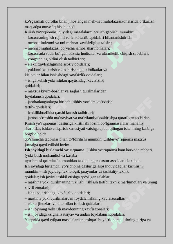 Qurilish ishlarini olib borishda texnika xafsizlikgi 4