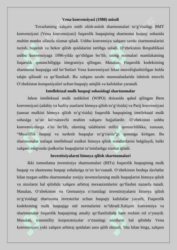 Xalqaro konvensiya va shartnomalar fuqarolik huquqi manbai sifatida 25 4