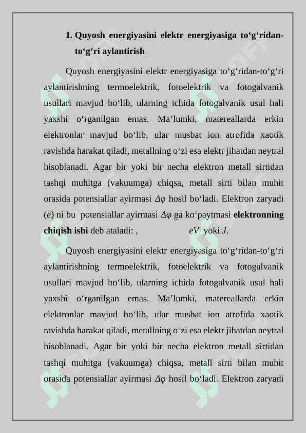 Quyosh fototoelektrik elementlari va modullari 2