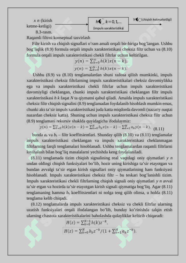 Raqamli filtrlarning funksional sxemasi 4