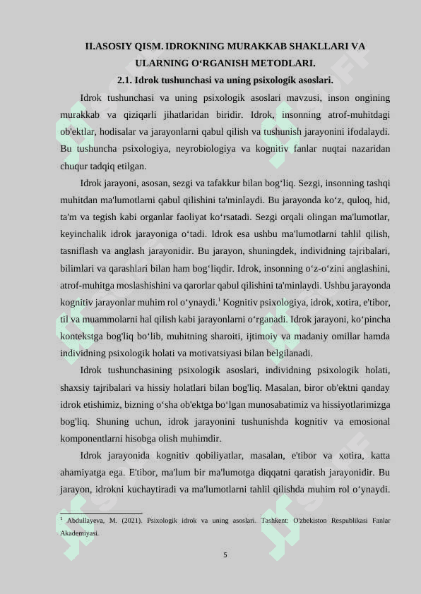 IDROKNING MURAKKAB SHAKLLARI VA ULARNING O‘RGANISH METODLARI. 4