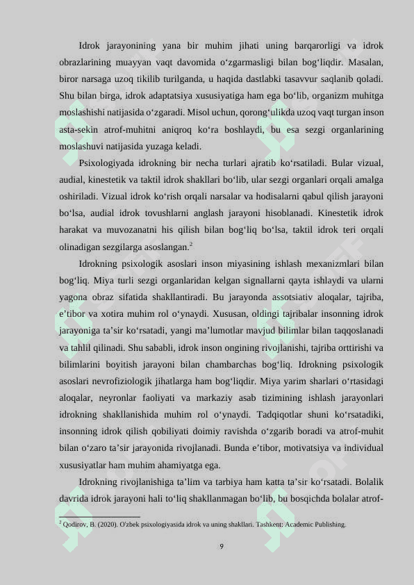 IDROKNING MURAKKAB SHAKLLARI VA ULARNING O‘RGANISH METODLARI. 8