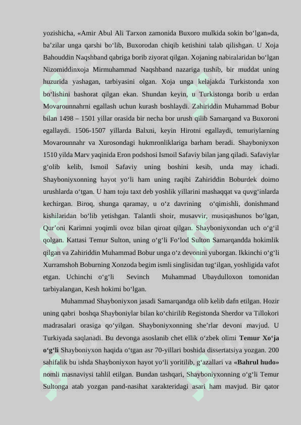 XVI asr adabiyoti Muhammad Solih Shayboniyxon Ubaydiy ijodi 3