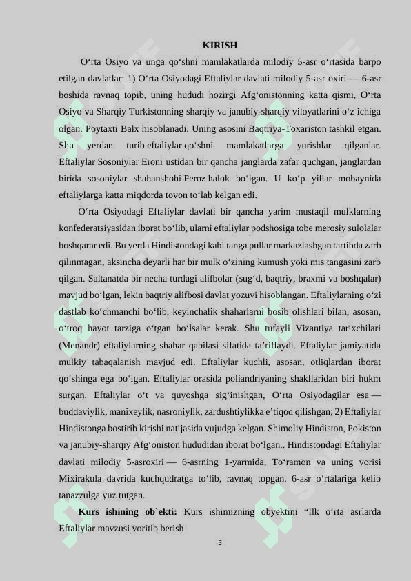 EFTALITLAR DAVLATINING TASHKIL TOPISHI 2