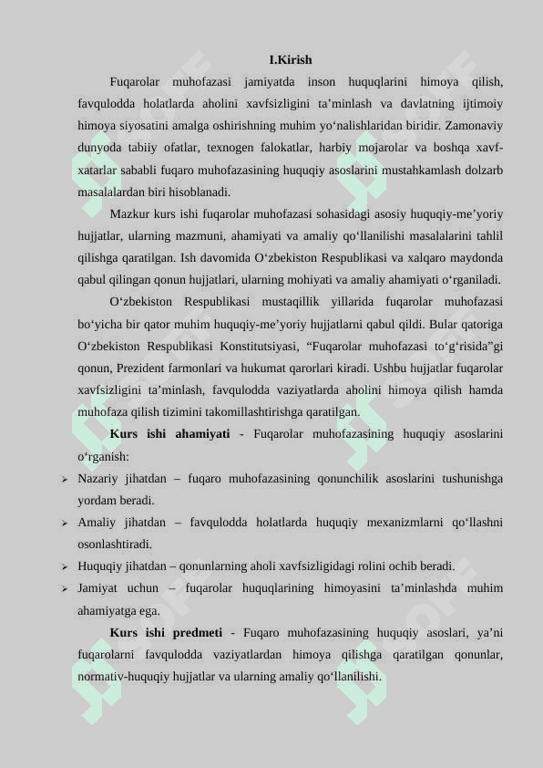 Fuqaro muhofazasining xuquqiy asoslari (Fuqaro muhofazasi borasida qabul qilingan huquqiy-meyoriy xujjatlarning mohiyati)Fuqaro muhofazasining xuquqiy asoslari (Fuqaro muhofazasi borasida qabul qilingan huquqiy-meyoriy xujjatlarning mohiyati) 2