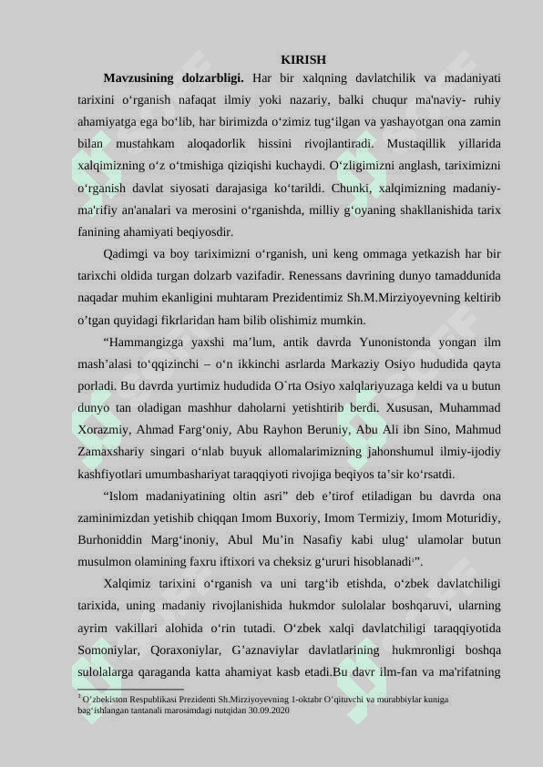 O‘RTA OSIYO VA XUROSONDA MUSTAQIL DAVLATLARNING TASHKIL TOPISHI. 2