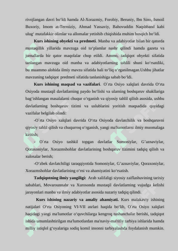 O‘RTA OSIYO VA XUROSONDA MUSTAQIL DAVLATLARNING TASHKIL TOPISHI. 3