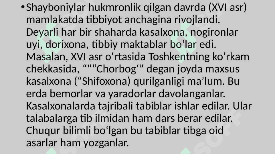 Xonliklar davri tibbiyoti 2