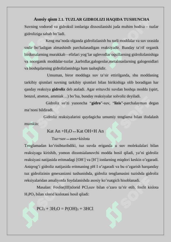 Tuzlarning gidrolizi 4