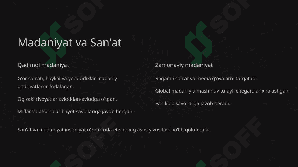 Qadimgi va zamonaviy jamiyatlar o‘rtasidagi o‘xshashlik va farqlar 3