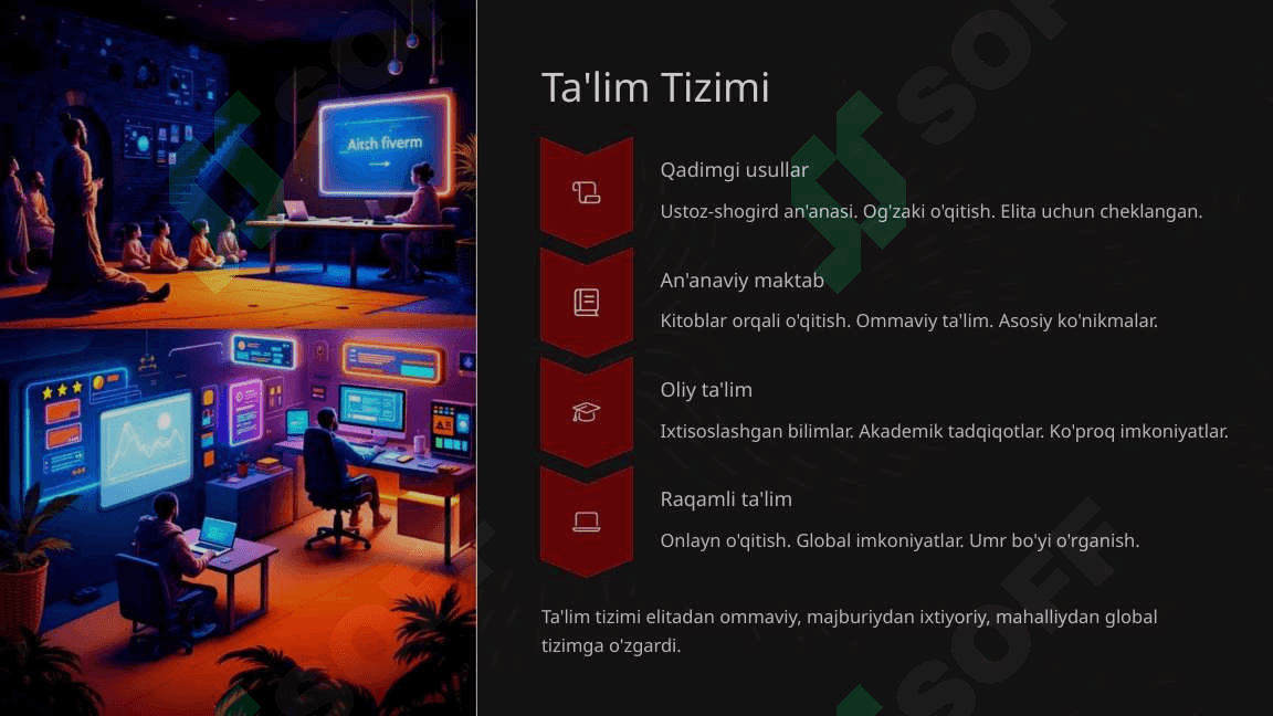 Qadimgi va zamonaviy jamiyatlar o‘rtasidagi o‘xshashlik va farqlar 4