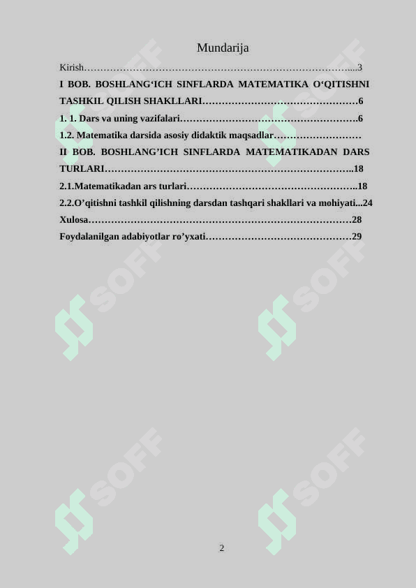MATEMATIKADAN O'QITISHNI TASHKIL QILISH SHAKKLARI . O’QITISH METODLARI 2