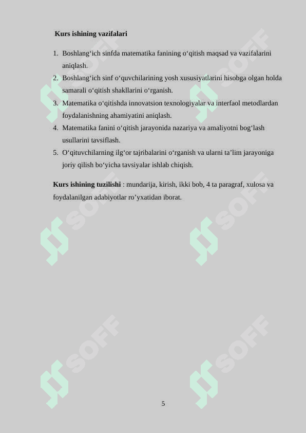 MATEMATIKADAN O'QITISHNI TASHKIL QILISH SHAKKLARI . O’QITISH METODLARI 5