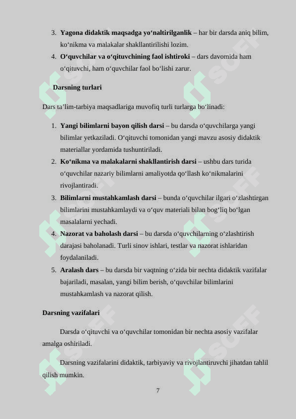 MATEMATIKADAN O'QITISHNI TASHKIL QILISH SHAKKLARI . O’QITISH METODLARI 7