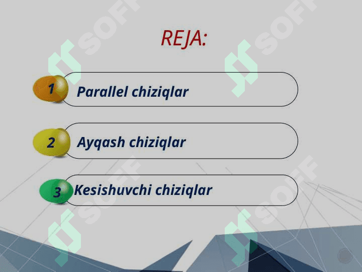 Ikki to’g’ri chiziqning o’zaro joylashuvi 2