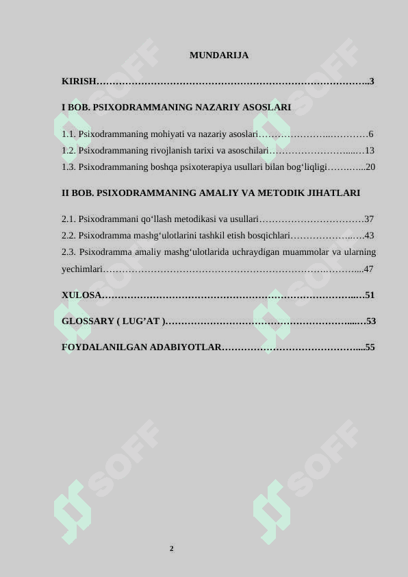PSIXODRAMMA  KURS ISHI 2