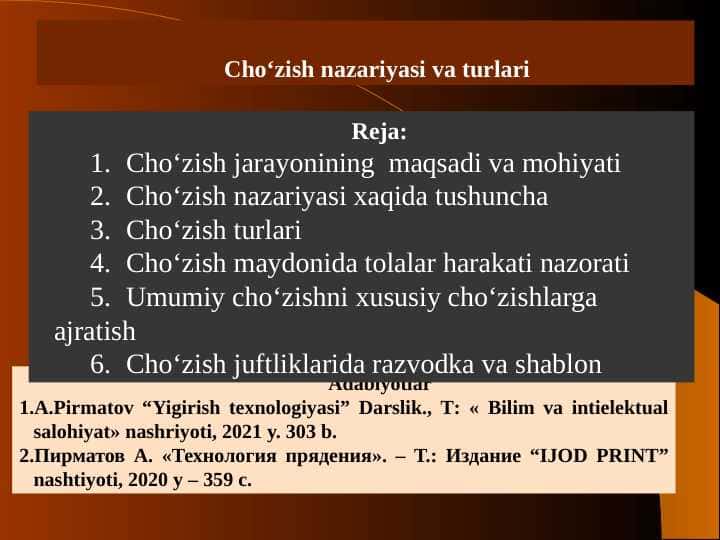 Cho‘zish nazariyasi va turlari