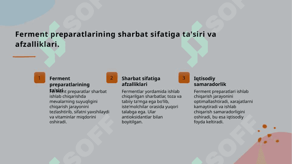 Sharbatni ferment preparati bilan ishlov berish 4