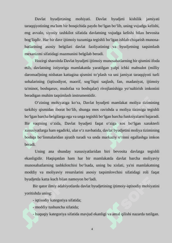 Davlat byudjetining mohiyati va ahamiyati (kurs ishi) 4