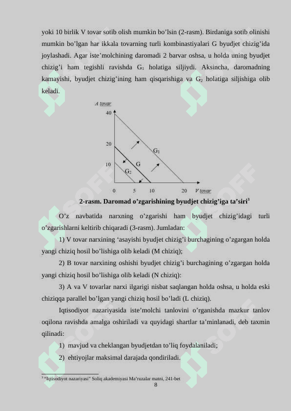 Iste'molchi xatti-harakati nazariyasining mohiyati va uning iste'molchi tanlovidagi o'rni 8