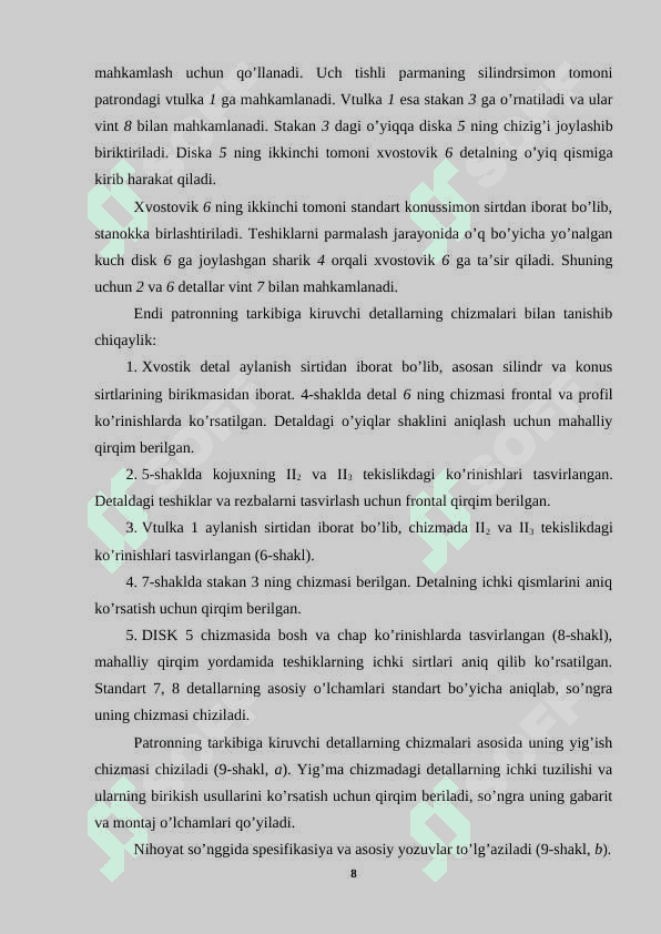 YIG’ISH CHIZMALARIDA AKSANAMETRIK PROYEKSIYALARNI BAJARISH 8