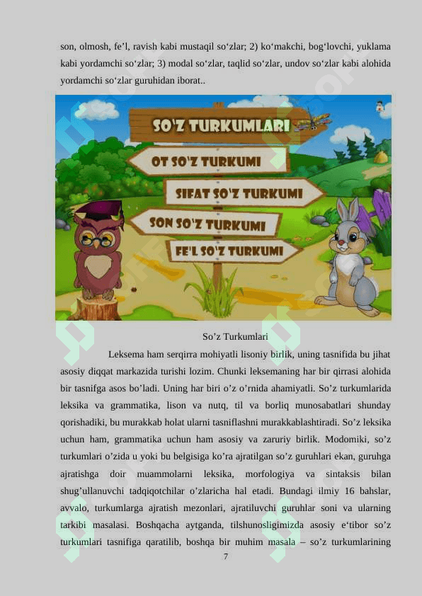 3-SINFDA FE'L SO'Z TURKUMINI O'RGANISHDA INTERFAOL METODLARDAN FOYDALANISH 7