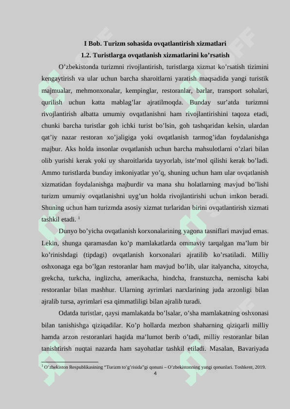 Umumiy ovqatlanish korxonalari tasnifi va turlari 4