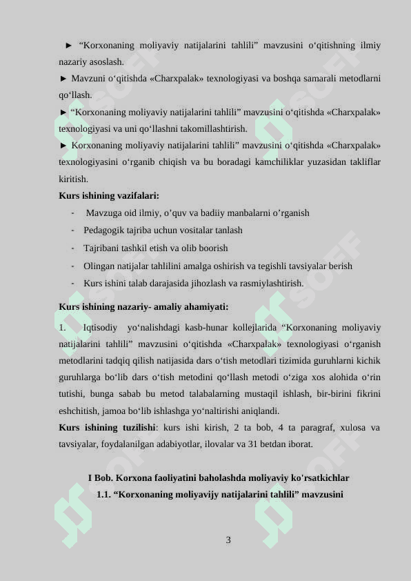 KORXONA FAOLIYATINI BAHOLASHDA MOLIYAVIY KO'RSATKICHLARNING TUTGAN O'RNI 3