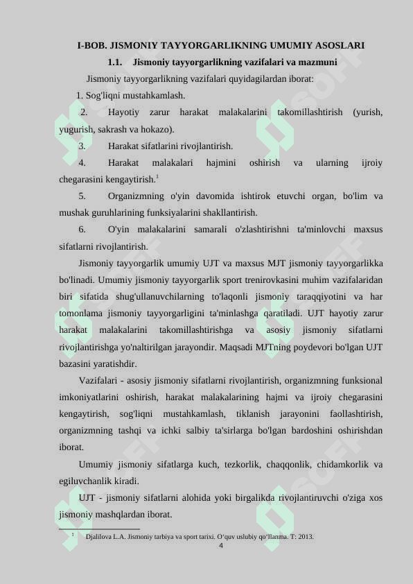 MAVZU:  GANDBOLDA TEZKORLIK QOBILYATLARINI RIVOJLANTIRISH METODIKASINI TAVSIFI 4