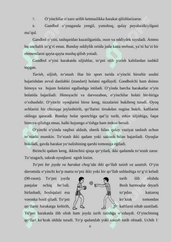 Gandbolchilarning o‘quv mashg‘uloti yig‘inlarini o‘tkazish tartibi va qoidalari 6