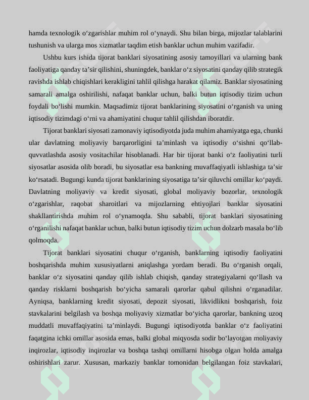 Tijorat banklari siyosati 4