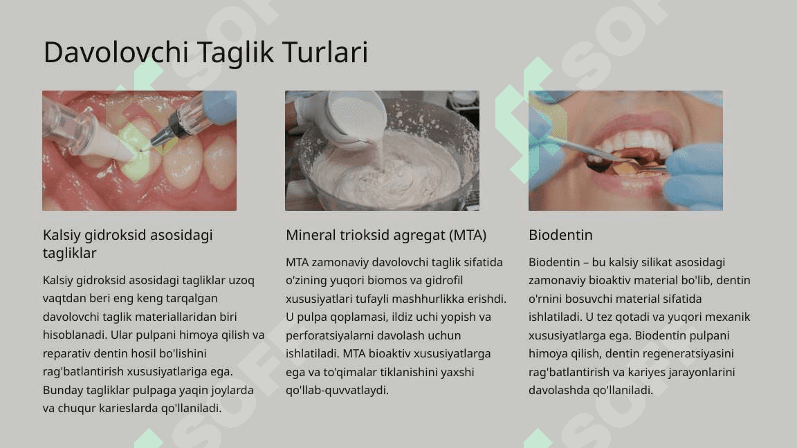 Ajratuvchi va davolovchi tagliklar. 8