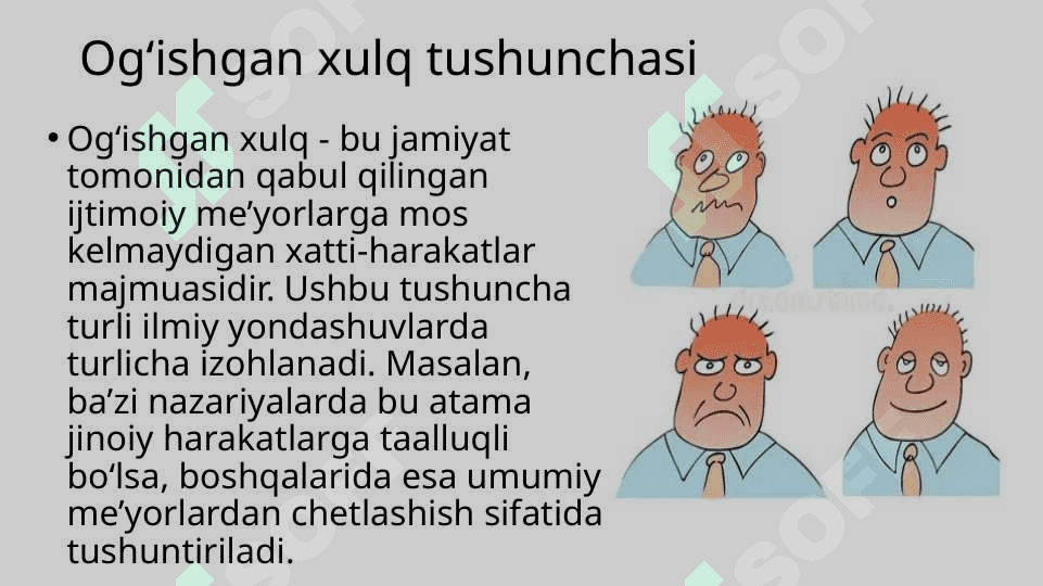 Ogʻishgan xulq nazariyalari asosiy konsepsiyalar mazmuni 4