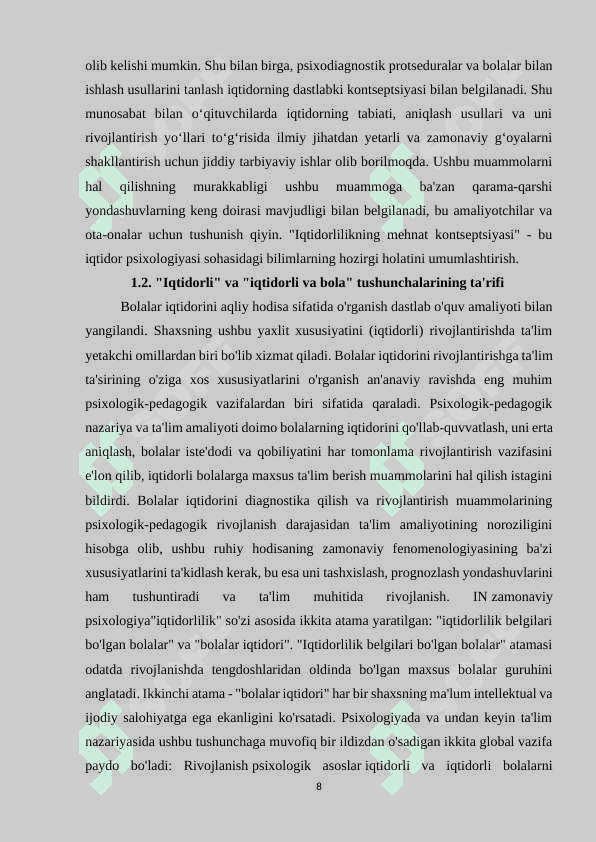BOLALARNING QOBILIYAT VA ISTE’DODLARINI RO’YOBGA CHIQARISHDA MAKTABNING RO’LI 8