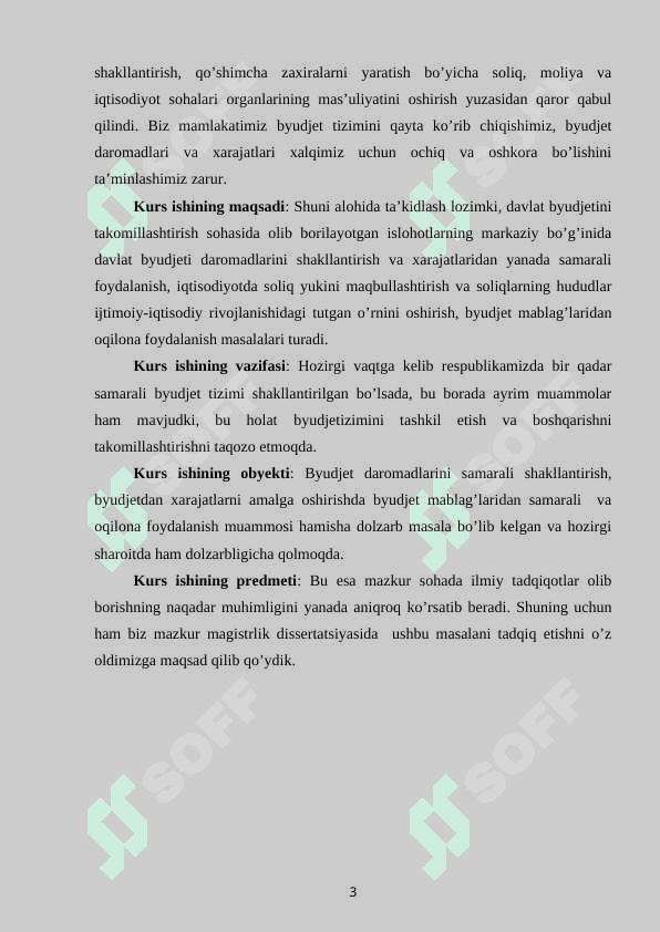 DAVLAT BUDJETI XARAJATLARI  IJROSI ZARURLIGI, MOHIYATI VA OMILLARI 3
