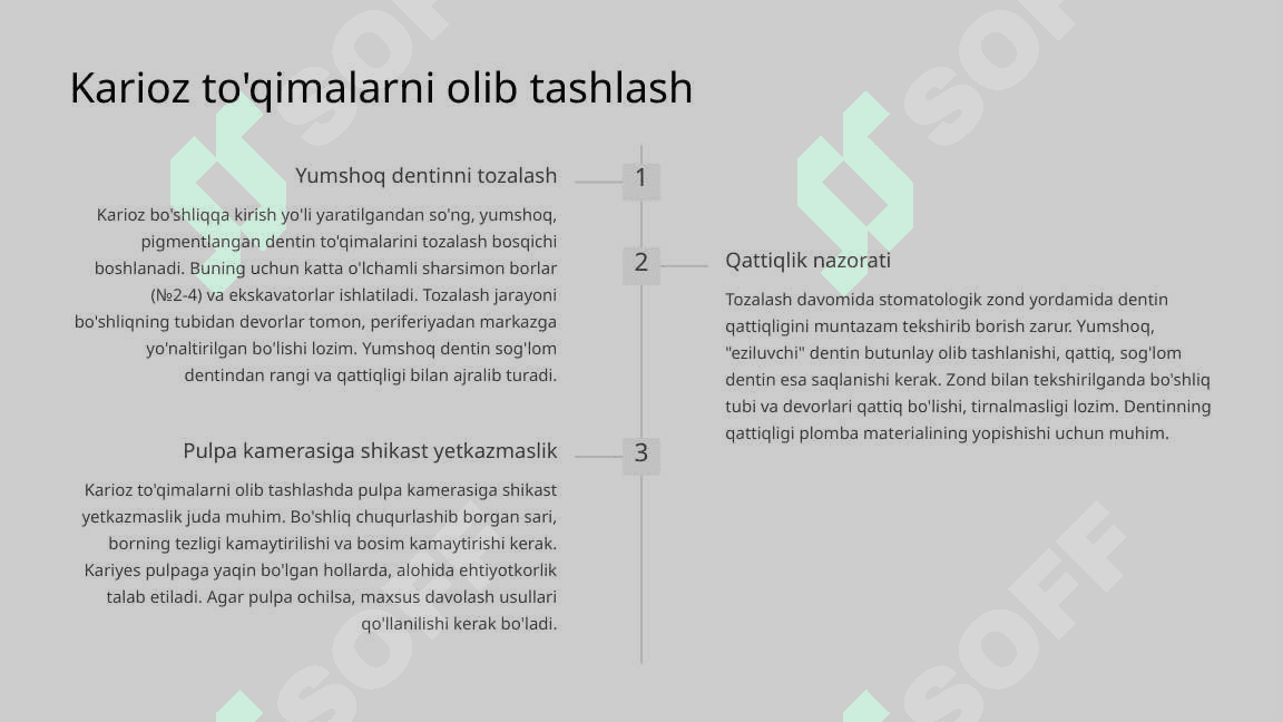 Fantomlarda II sinf karioz bo‘shliqlarini charxlash va plombalash. 8