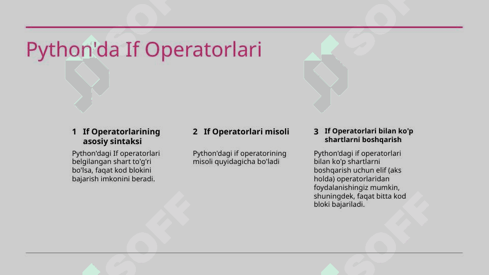 Pythonda shart operatorlari 4
