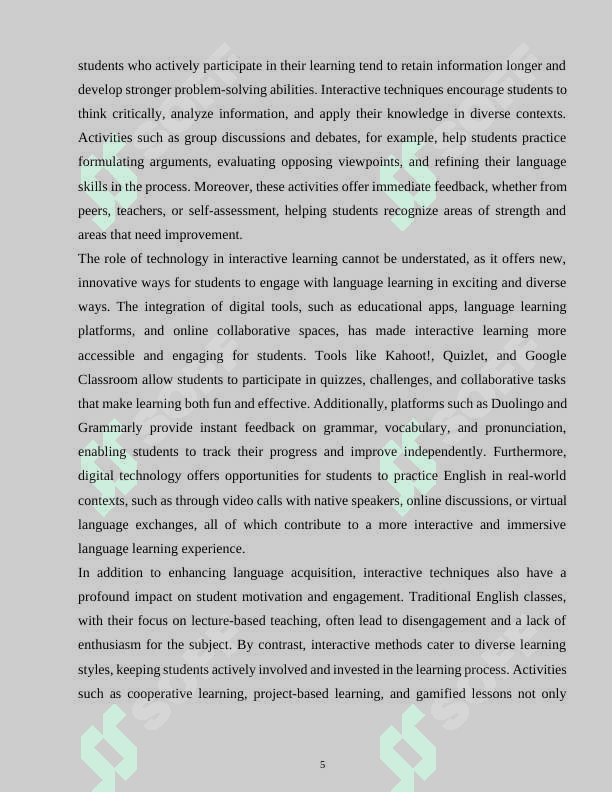 METHODS OF USING INTERACTIVE TECHNIQUES IN TEACHING ENGLISH IN HIGH SCHOOL 5