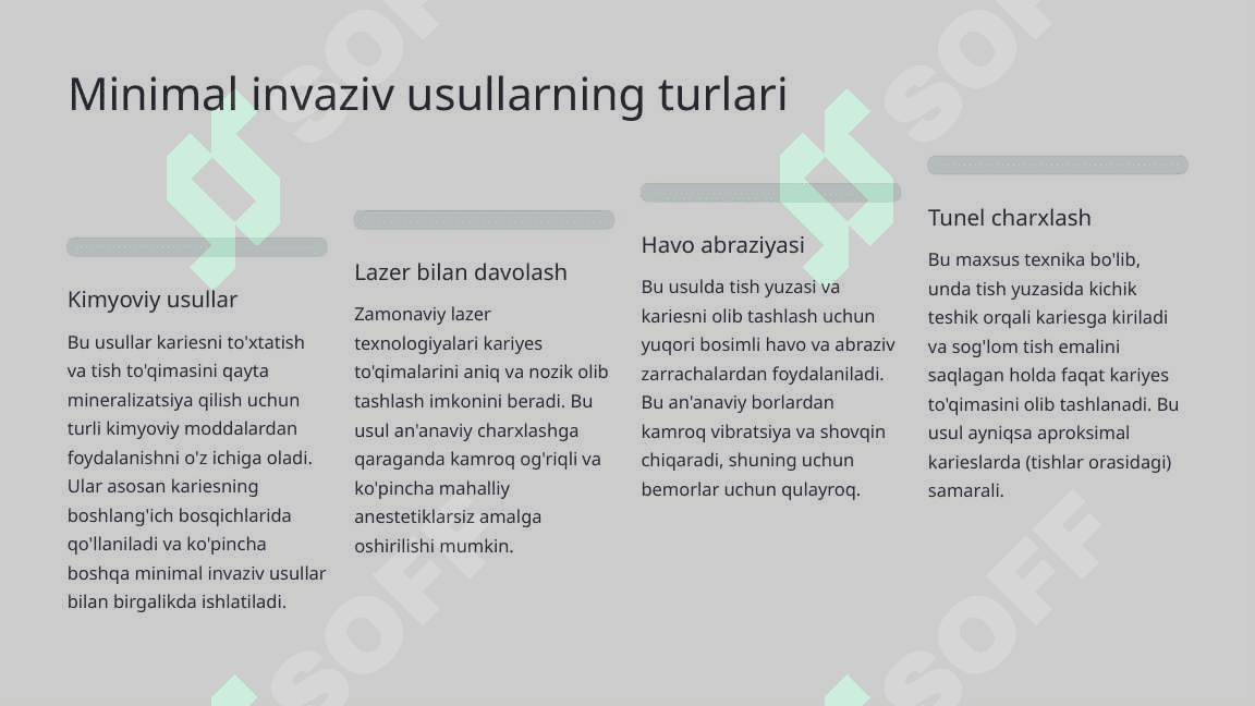 Tish qattiq to‘qimasini charxlashning minimal invaziv usullari. Tunel charxlash usuli. 4