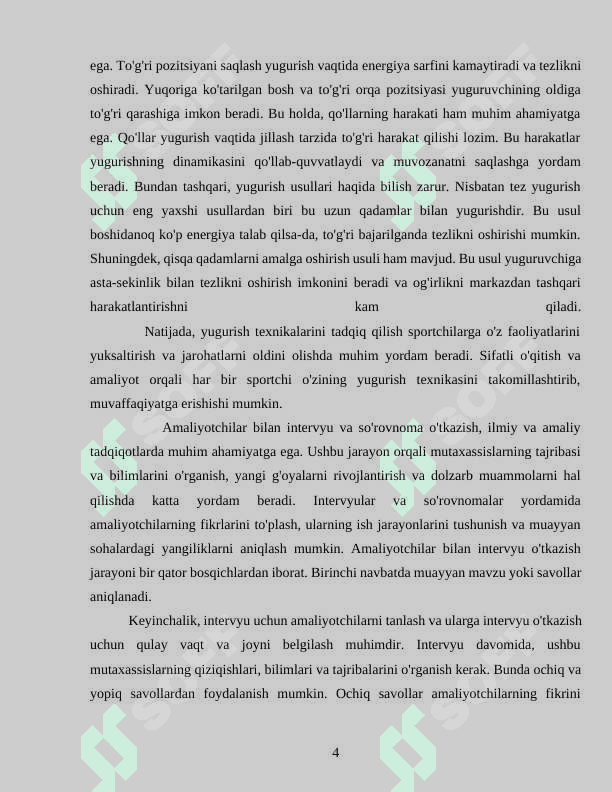 O'rta va uzoq masofalarga yugurish texnikasini o'rgatish metodikasi 4