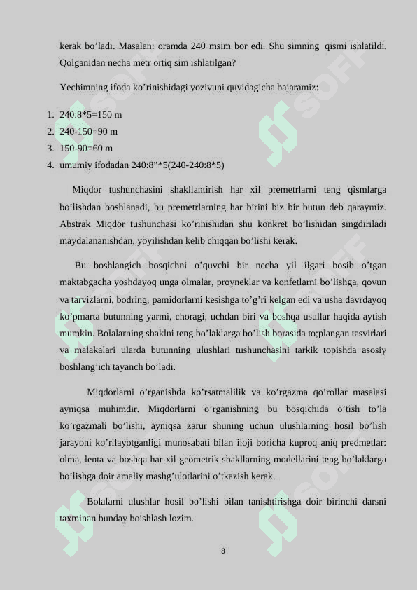 2-SINFDA MIQDORLAR MAVZUSINI O’QITISH JARAYONIDA ZAMONAVIY PEDAGOGIK TEXNOLOGIYALARDAN FOYDALANISH 8