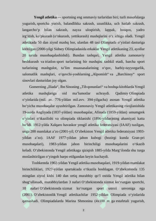 YENGIL ATLETIKA MURABBISI 2